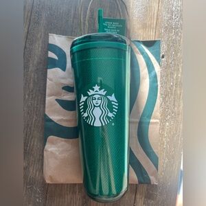 Starbucks Green Apron Cup Employee 2024 24oz Plastic Tumbler Stickers